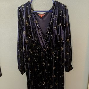 Mod Cloth 3x blue velvet with silver stars.